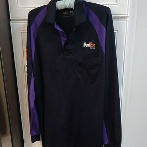 Fedex  Stan Herman Men's Black and Purple Polo Shirt